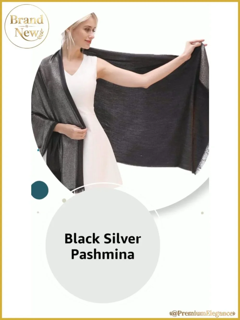 Metallic Soft Pashmina Shawl Wrap Sparkling Formal Evening Scarf for Women